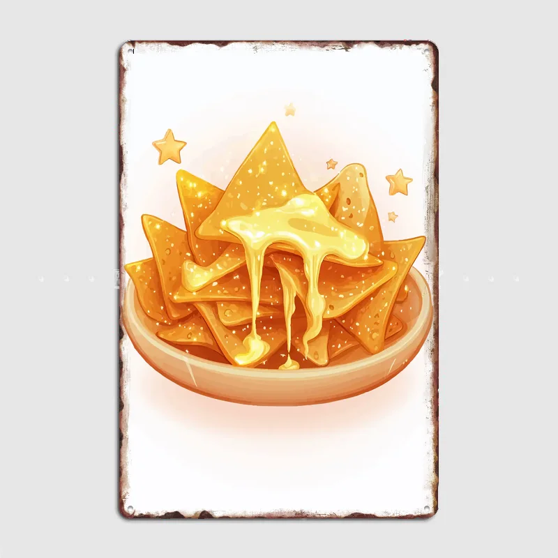 Póster Vintage de Nachos con Queso, Letrero Metálico Personalizado, Decoración para Dormitorio, Decoración del Hogar, Pósteres, Decoración de Pared