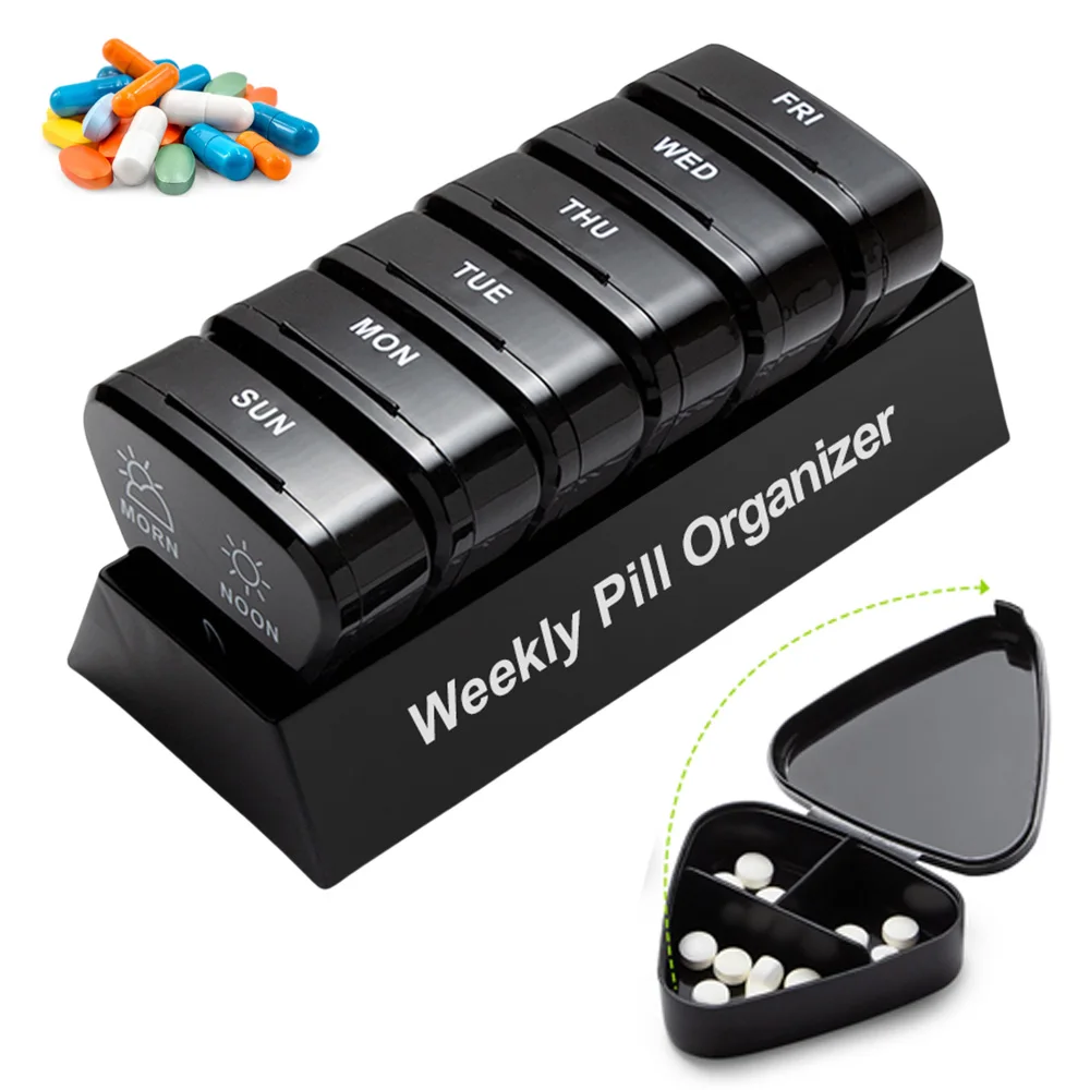 

1PCS Weekly Pill Organizer 3 Times A Day, Large Pill Organizer 7 Days, Portable Pill Case 21 Compartments, Travel Medicine Box