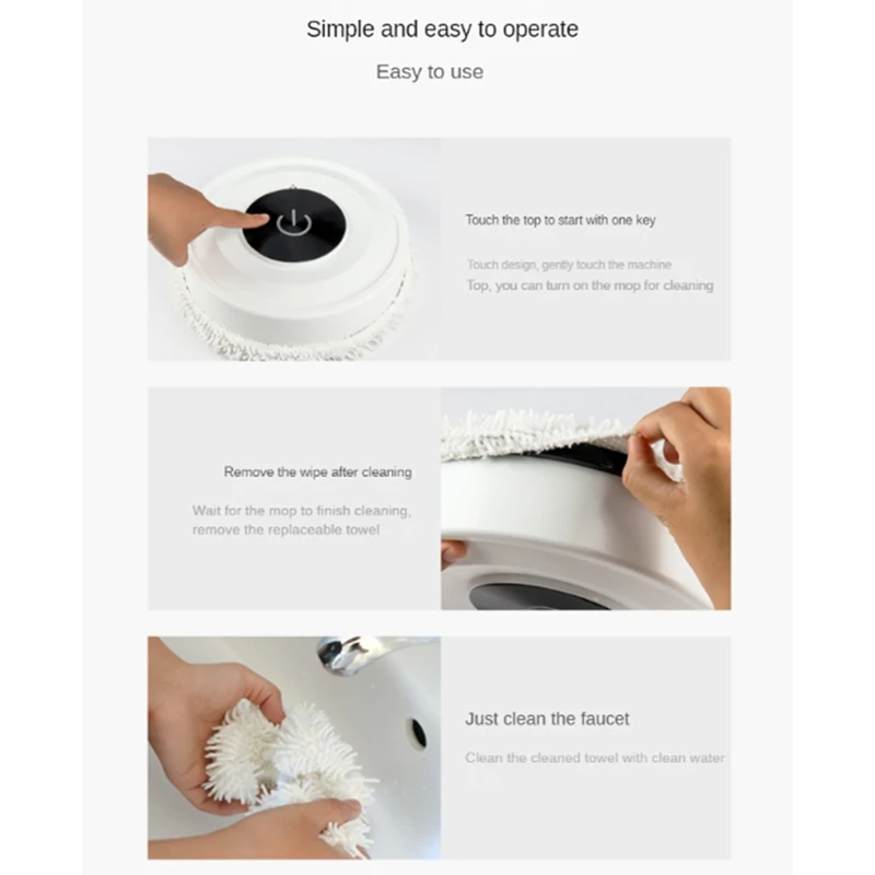 Silent Touch Mopping Robot Sweeping Wet And Dry All-In-One Cleaning Machine Best Performance (White)
