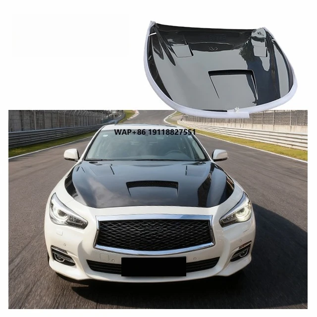 

For Infiniti Q50 Carbon Fiber Hood Body Kit Q50 Upgrade Carbon Fiber Bonnet Hood