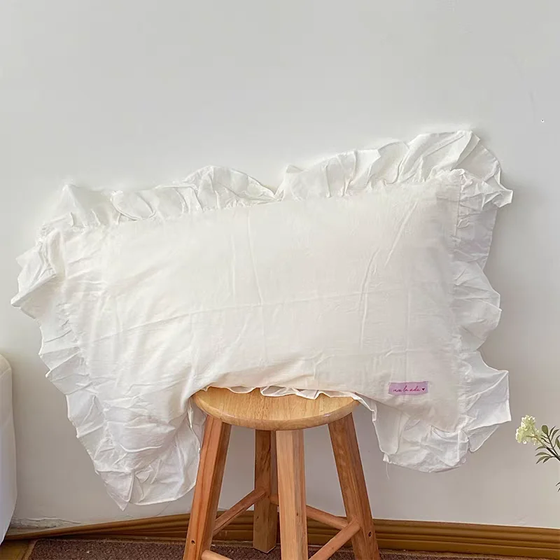 1PC White Soft Comfortable Rectangular Pillowcase Single Piece Cotton 48*74cm Solid Pillow Cover