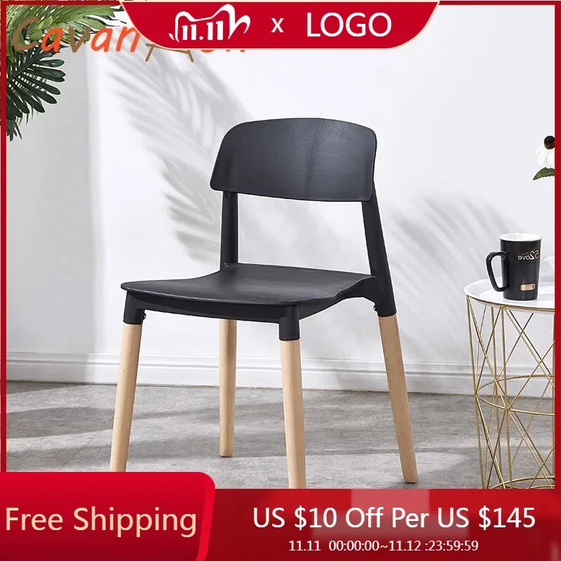 Modern Salon Wooden Dining Chair Nordic Plastic Dining Room Chair european Conference outdoor cadeira de jantar decorations