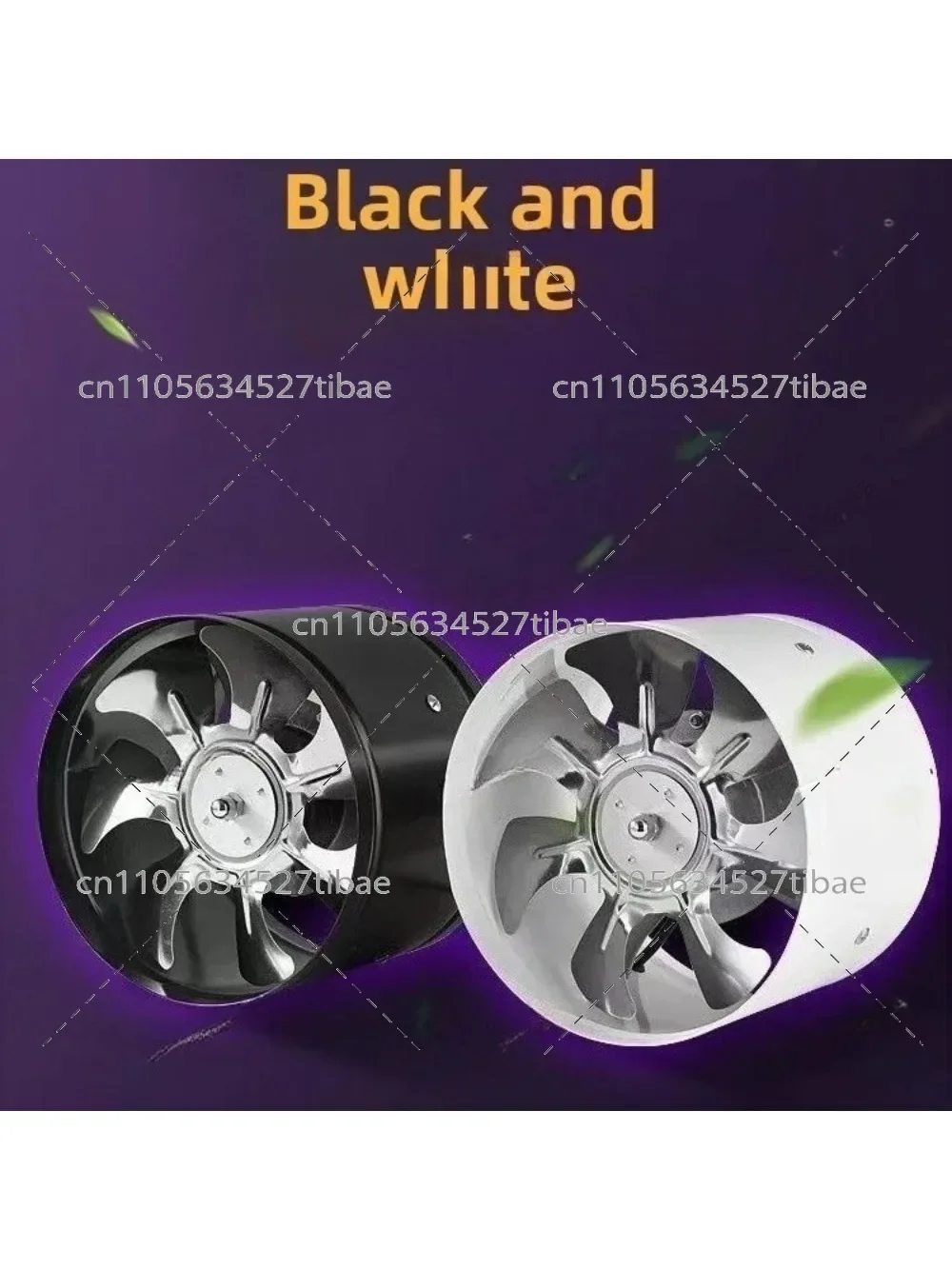 High Power Inline Duct Fan Kitchen Range Hood Exhaust Fan Cylindrical Ventilation Fan Low Noise