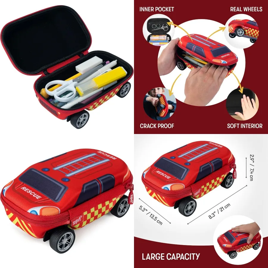 

Police Car Pencil Case for Boys Large Capacity Pencil Box for School Supplies Storage Organizer with Fun Design Ideal for Class