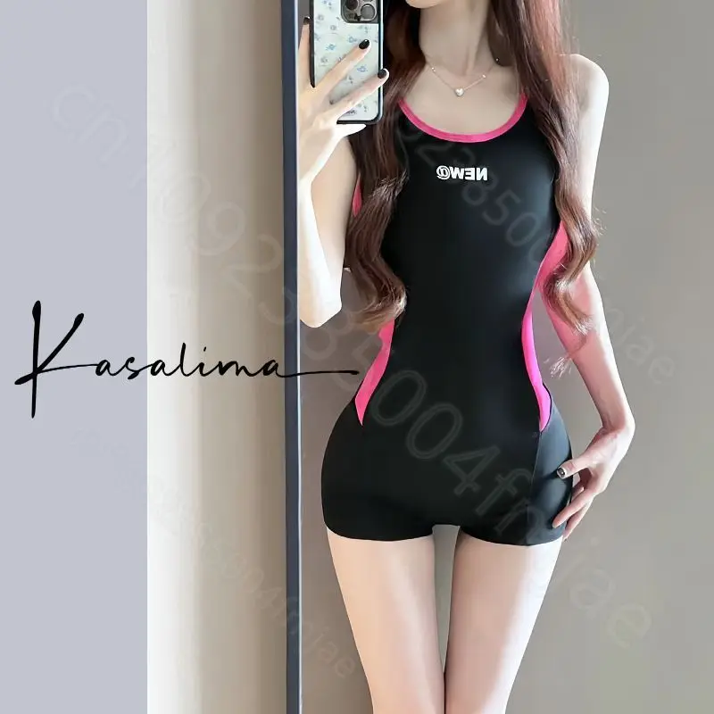 Swimsuit women one-piece flat corner new swimming pool specific professional training  racing ins swimsuit bathing suit women