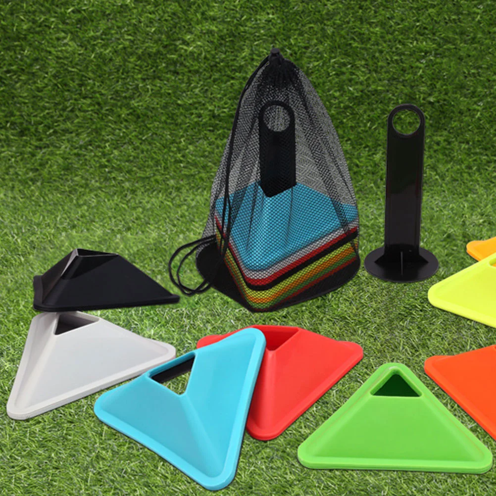 

8 Pcs Bright Color PE Training Cones Round Disc Obstacle for Football Soccer Supplies Realistic Design Visual Acuity
