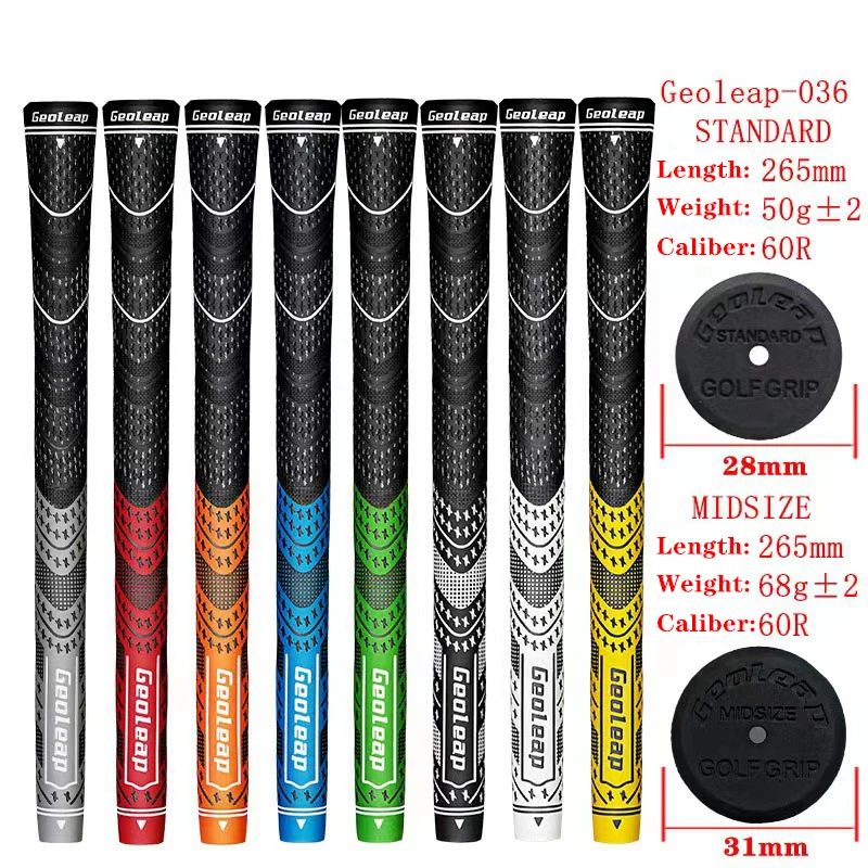 Geoleap Golf Grips for Men, Cotton Yarn, Non-Slip, 8 Colors, Golf Irons, Fairway Woods Grips, 13 Pieces