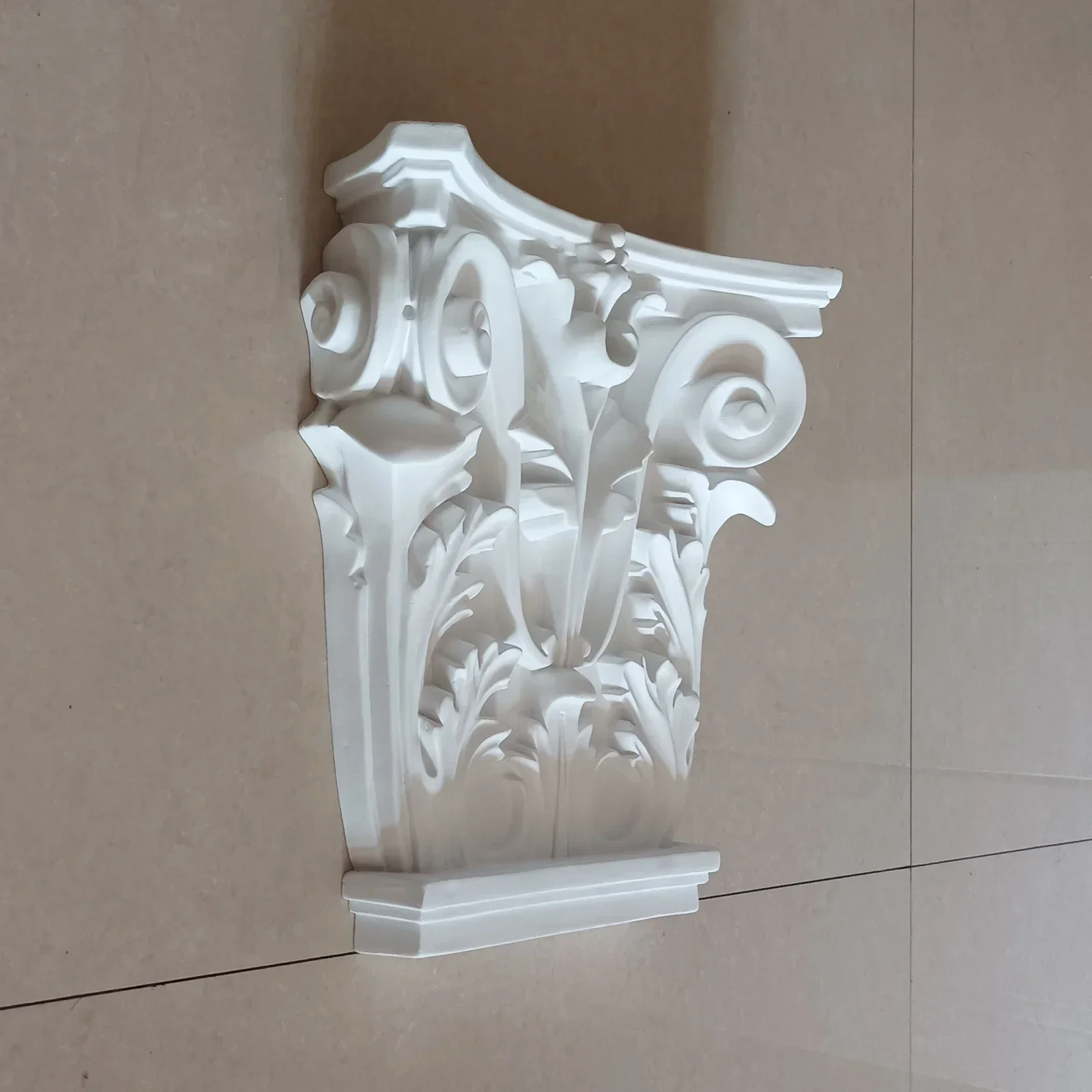 Polyurethane Flat Roman Columns Caps Pillars Capitals Wall Cornice Moulding European Style Decoration Elements Components