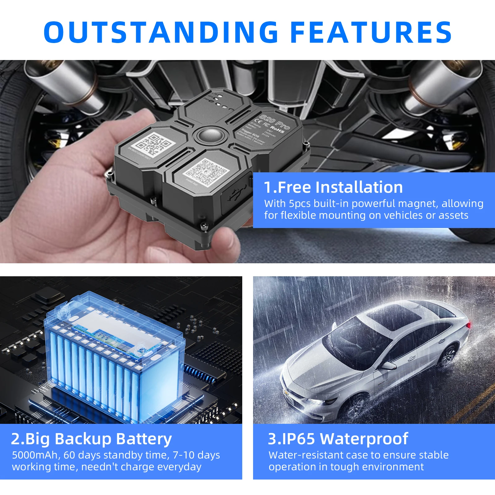 4G GPS Tracker 6000/75000 mAh  Waterproof GPS Vehicle Tracker Magnet Long Standby Battery Real Time Position APP