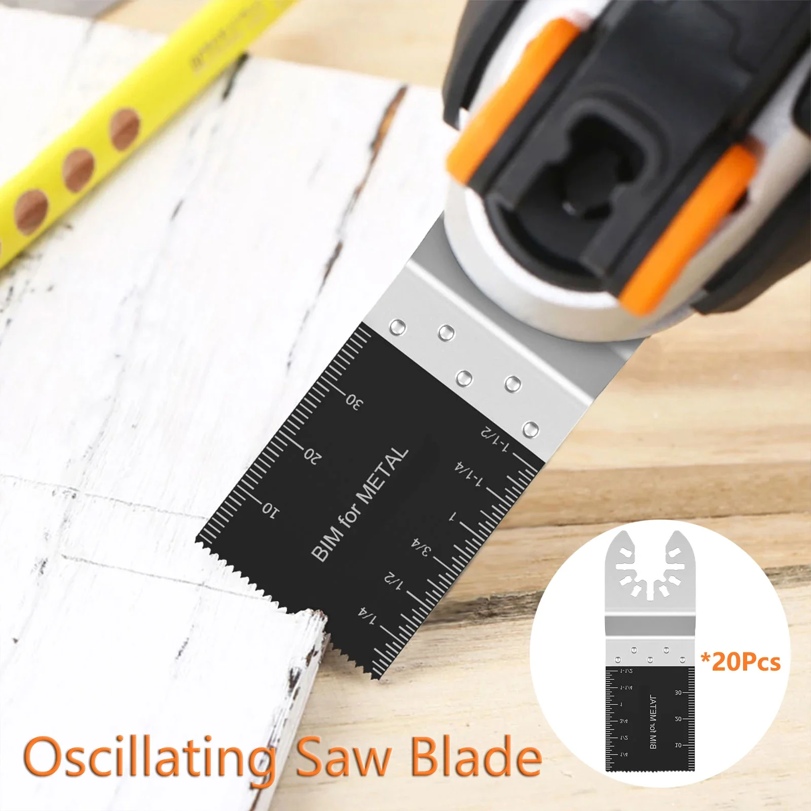 

20Pcs Bimetal Oscillating Saw Blades Quick Release Multitool Oscillating Tool Blade Universal for Demolition Plumbing Remodeling
