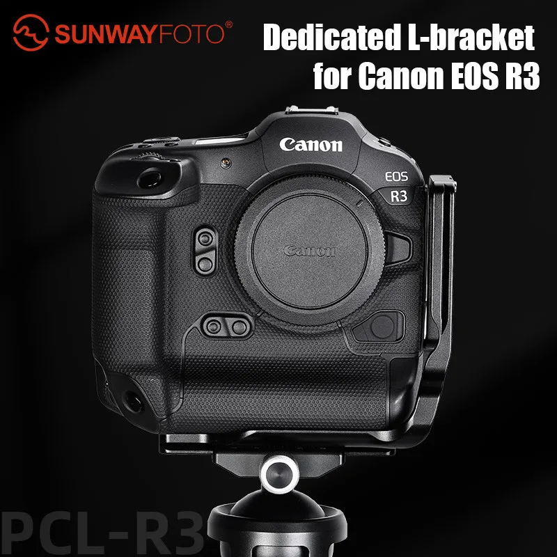 SUNWAYFOTO Dedicated L-bracket for Canon EOS R3Tripod Head Specific Aluminum Quick Release Plate for Canon EOS R3