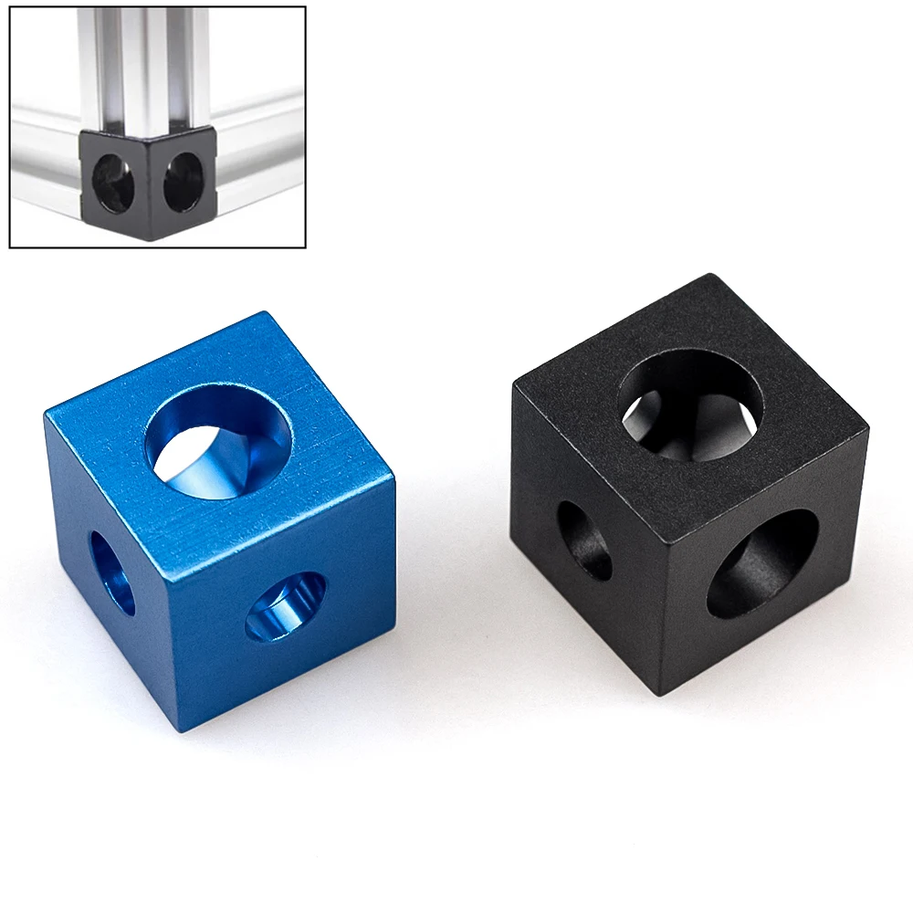 Openbuilds 2020 Aluminum Block Cube Connector Corner V-slot Three Way Connector 90 Degree Angle Bracket