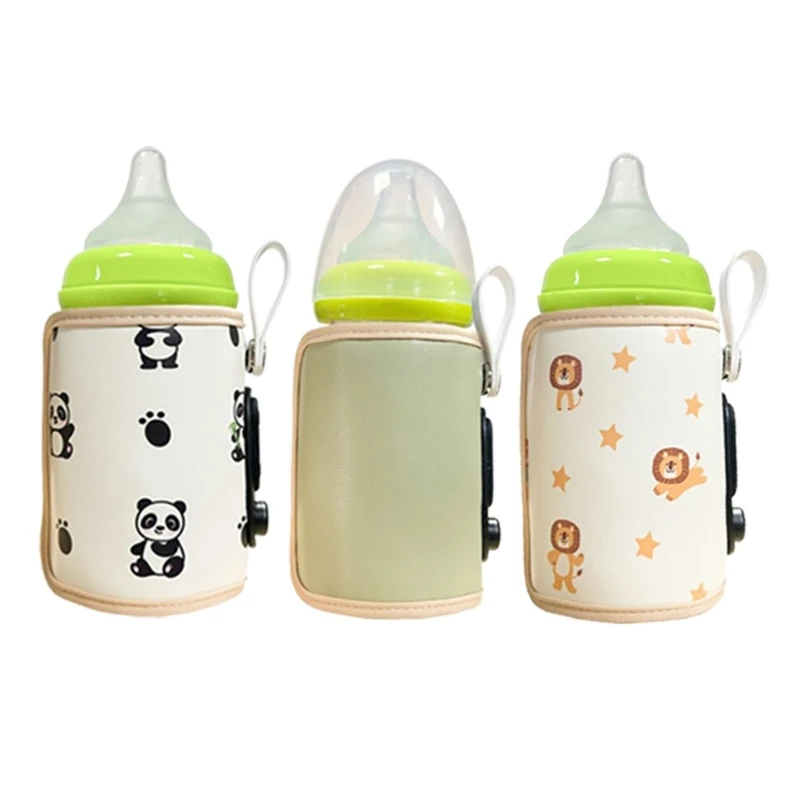 USB Bottle Warmer Heater Baby Bottle Warmer Bag Travel Bottle Warmer Insulation Cover 6 Gear Adjustable with LCD Display