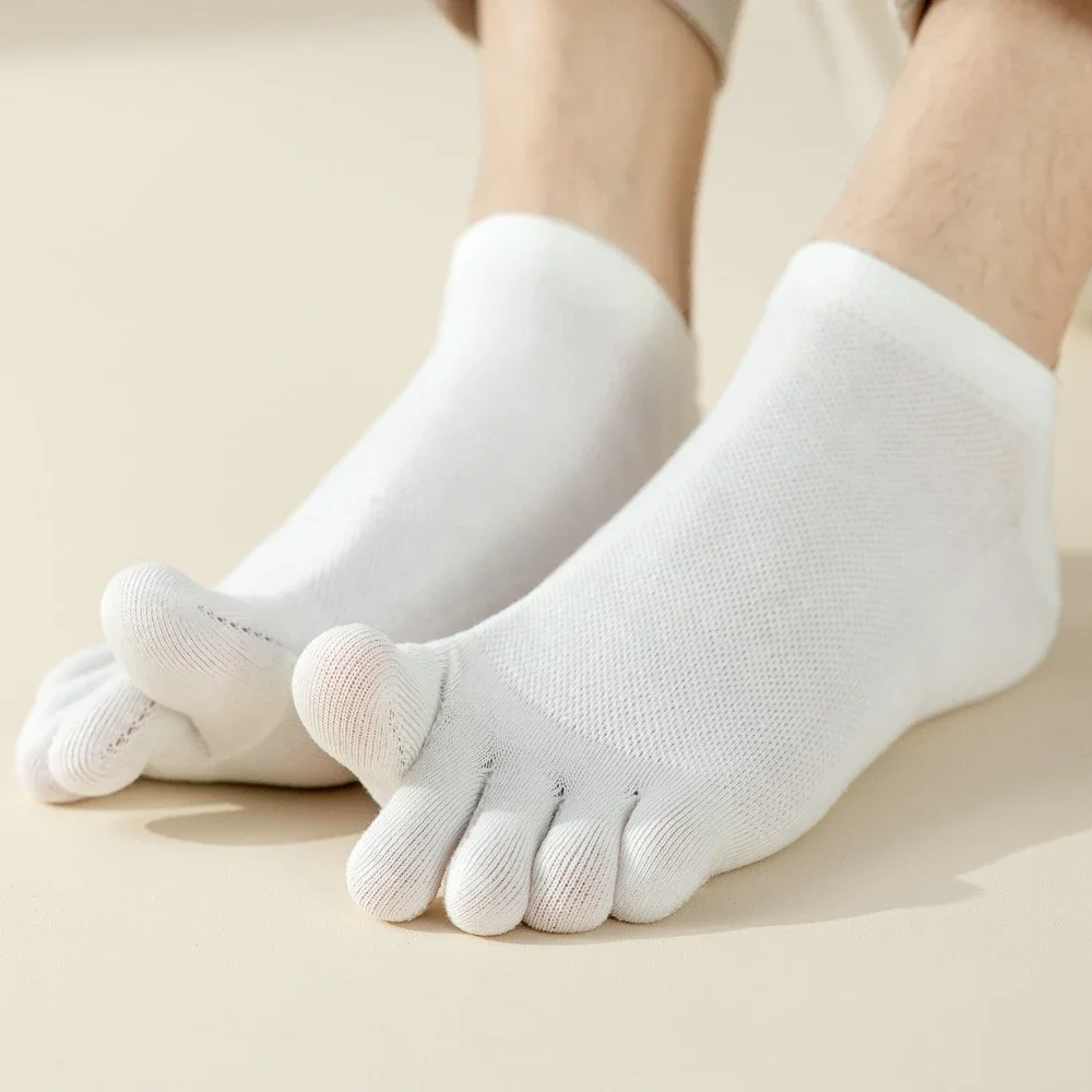 5 Pairs Men Socks Socks with Separate Fingers Summer Thin Mesh Toe Socks Low Cut Ankle Five Finger Socks High Quality Cotton