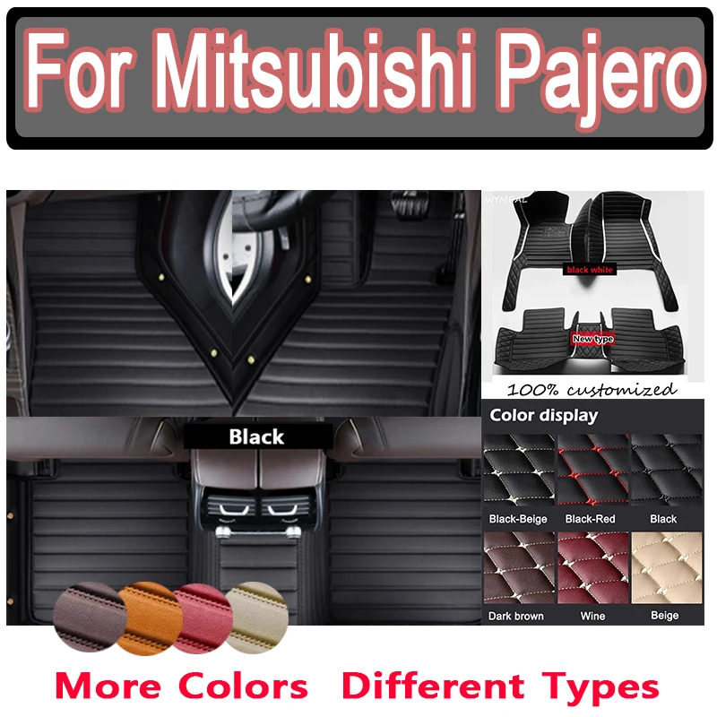 

Luxury Custom Automotive Car Floor Mats For Mitsubishi Pajero 2008 2009 2010 2011 Auto Luxury Leather Men Women Car Mats Full