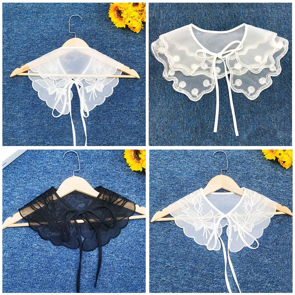 Fashion Embroidered Scarf Shawl Decoration Lace Cloud Shoulder Clothes Accessories Shirt Fake Collar Blouse False Collar