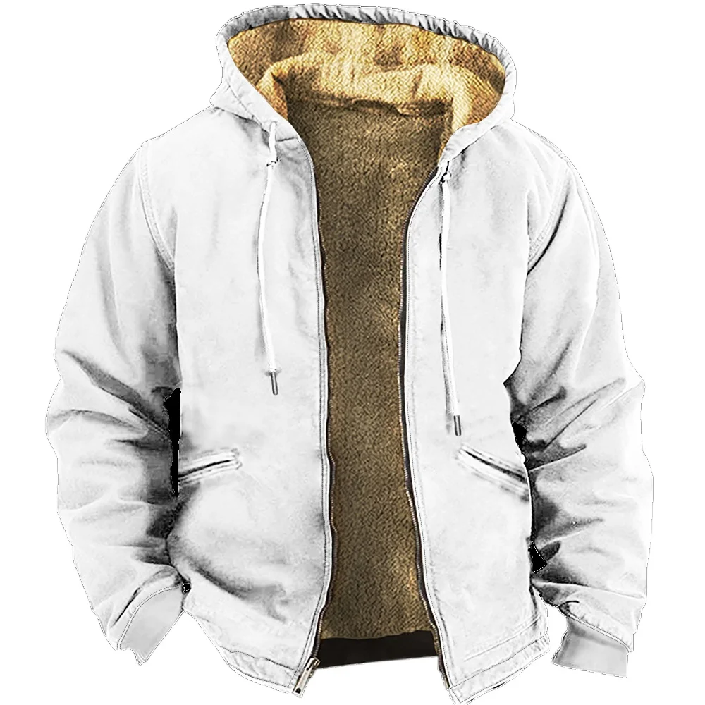 Zipper Hoodies for Men Argyle Daily Classic Casual Winter Long Sleeve Coat Casual Hooded Jacket Outerwear