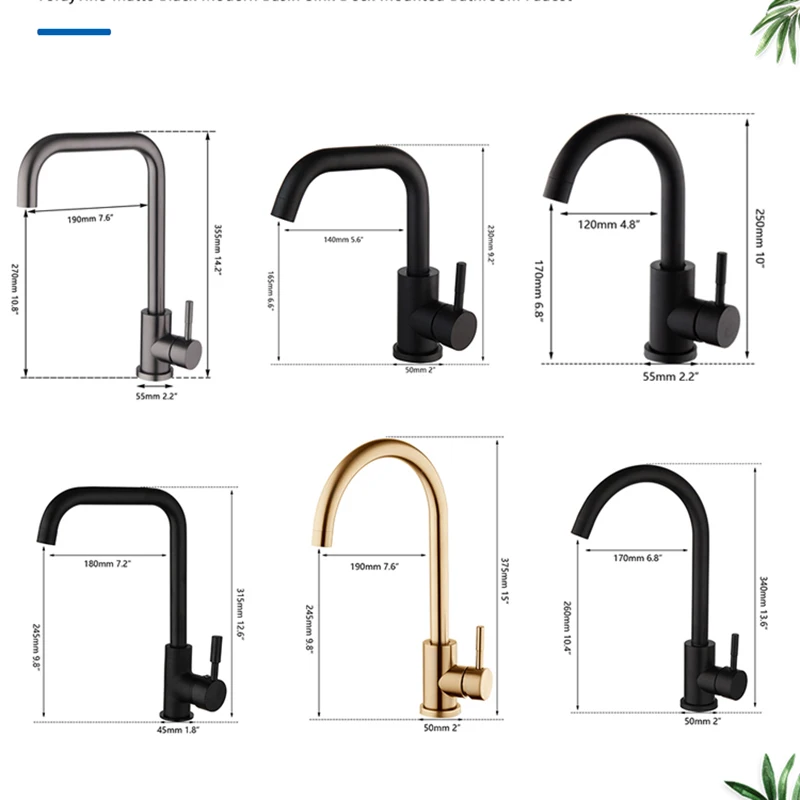 KEMAIDI Black Bathroom Faucet Deck Mounted Kitchen Sink Faaucets Single Lever Single Hole Stainless Steel Hot And Cold Mixer Tap