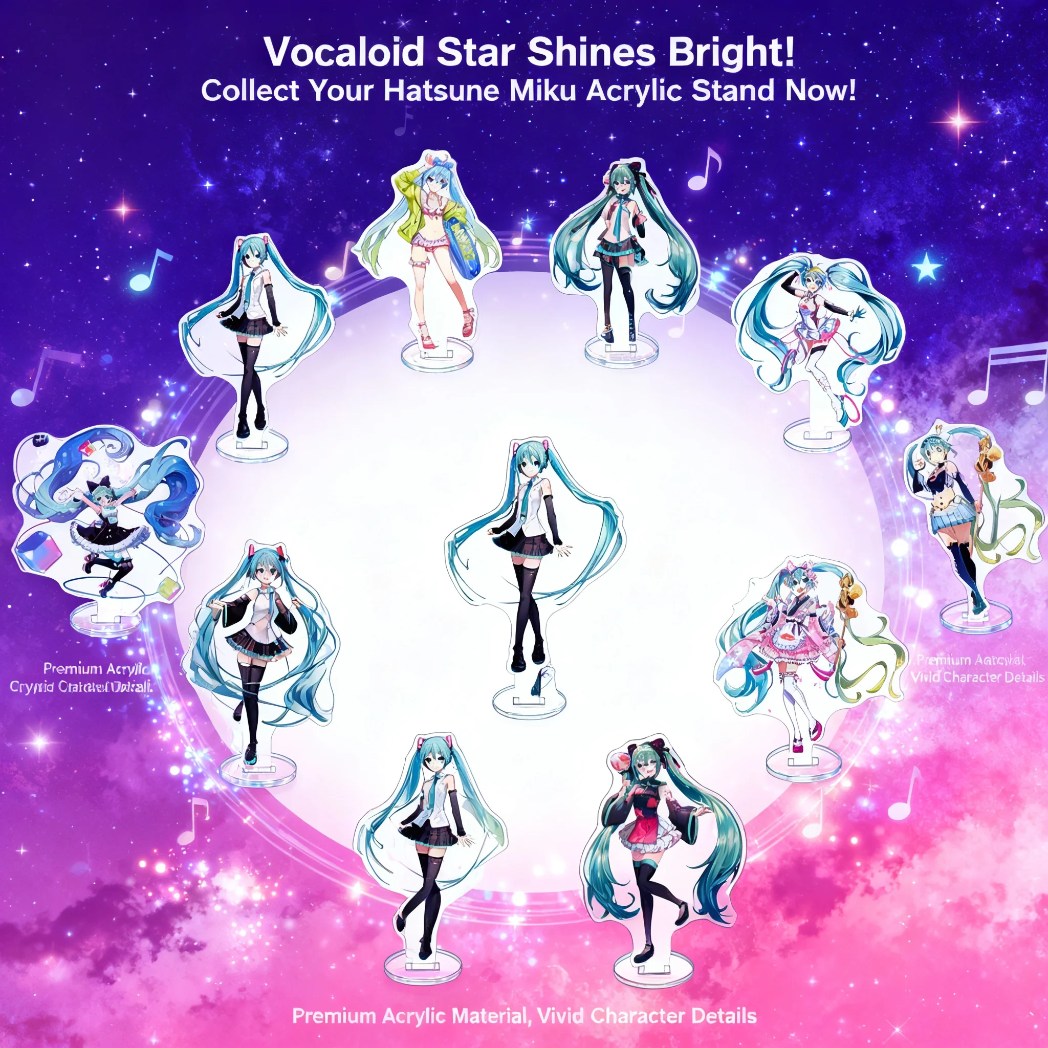 

Miku Hatsune Anime Figure Acrylic Stand Decor Snow Miku Student Anime Merchandise 3D Acrylic Standee Hatsune Miku Figure