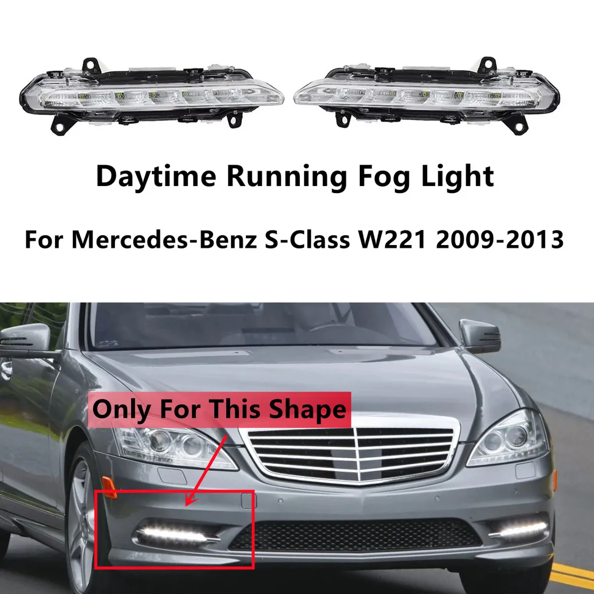 

Новые светодиодные противотуманные фары дневного света DRL для Mercedes-Benz S-Class W221 S350 S450 C350 R350 Facelift 2009-2013 Противотуманные фары