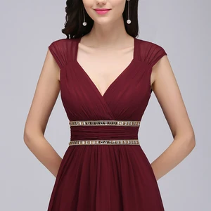 Plinsd Night -Kleider mit V -Geteil für Damen, Linie A, langes Chiffon, Kristallstress, offener Rücken, elegante, formelle Brautkleider 8 Hauptverkäufe lange Partykleider mit Steinen - №5