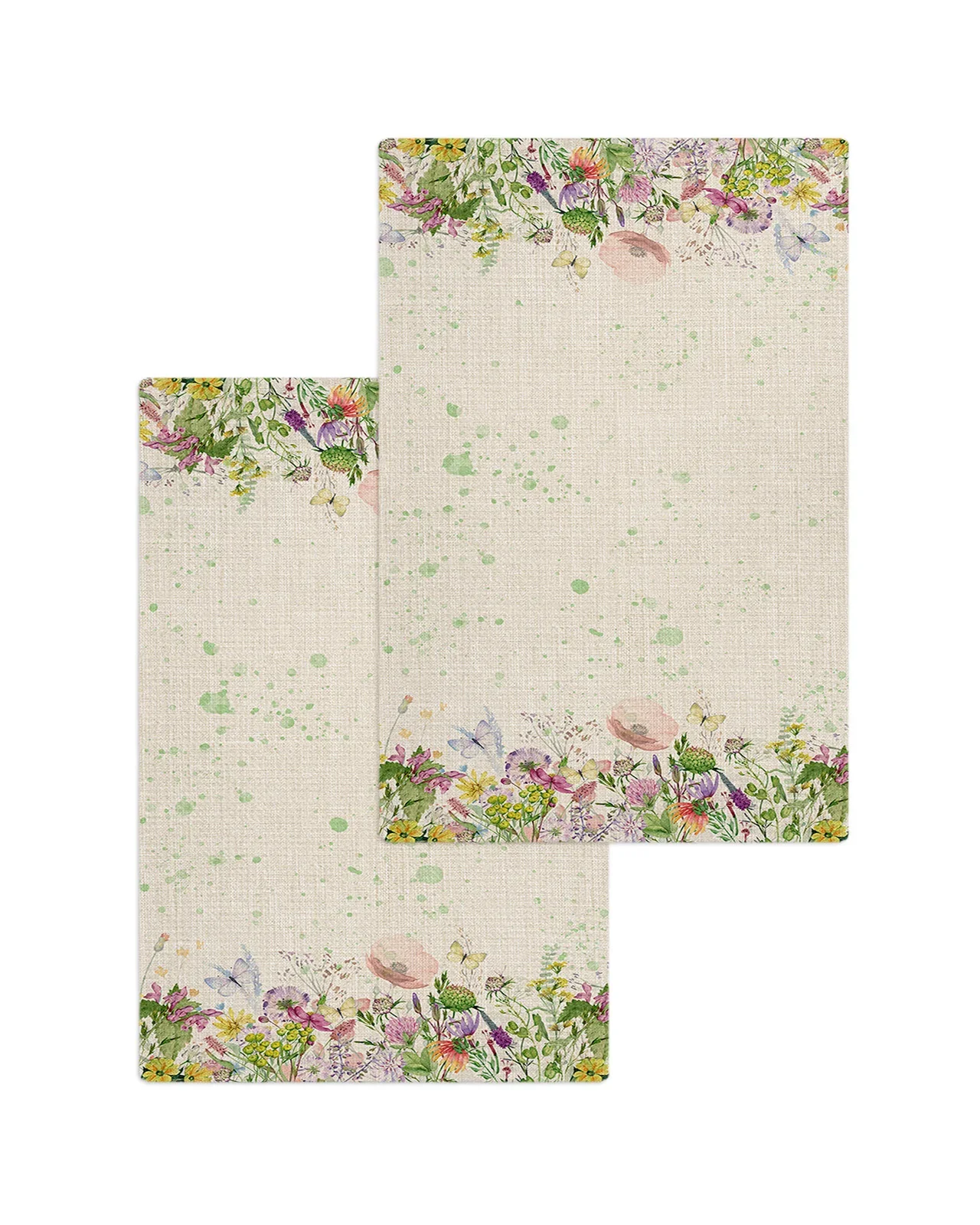 Flower Lavender Plants Butterflies Dandelions Tea Towels Absorption Walf Checks Kitchen Cleaning Towel Cloth Napkins Dish Rags