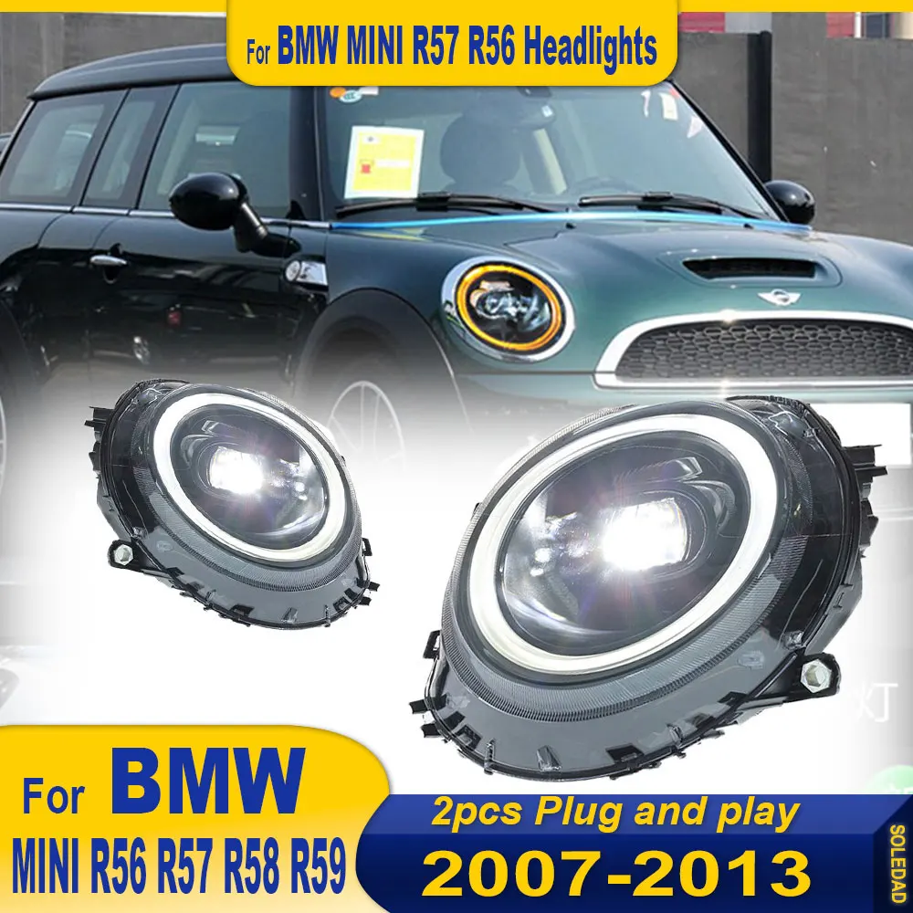 Car Front Lights For BMW Mini Coopers R56 R57 R58 R59 LED Headlight Assembly 2007 2008 2009-2013 Upgrade Led Car Accessories