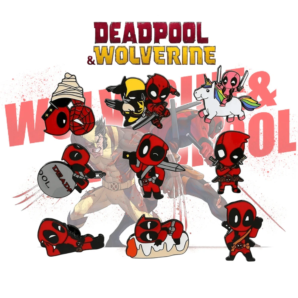 

1Set Disney Movie Deadpool & Wolverine Anime Cartoon Brooch Creative Cute Enamel Pin Metal Badge Clothing Backpack Accessories