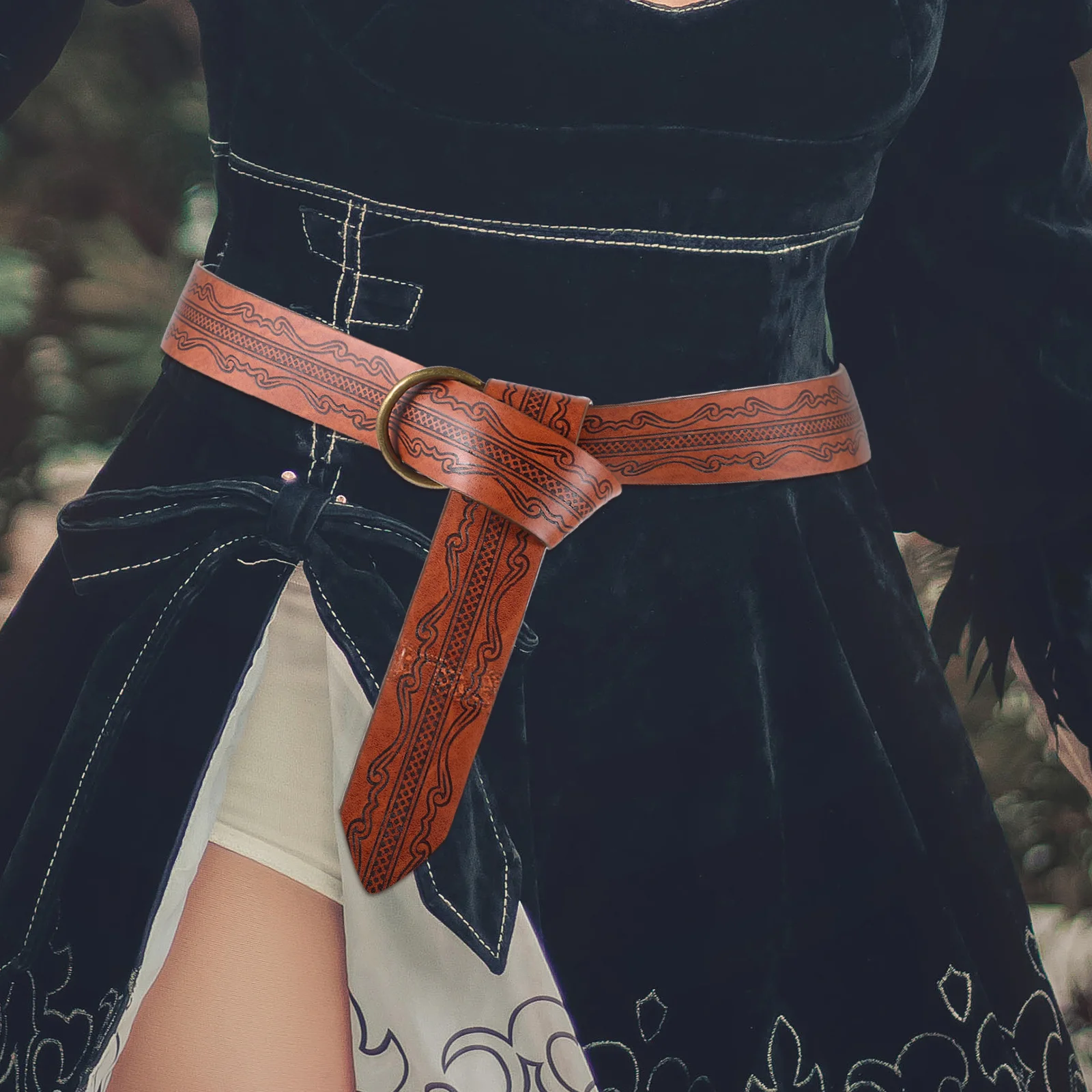 Średniowieczny pas wikingów, vintage, tłoczony pas renesansowy, dodatek do kostiumu dla mężczyzn, cosplay, występ