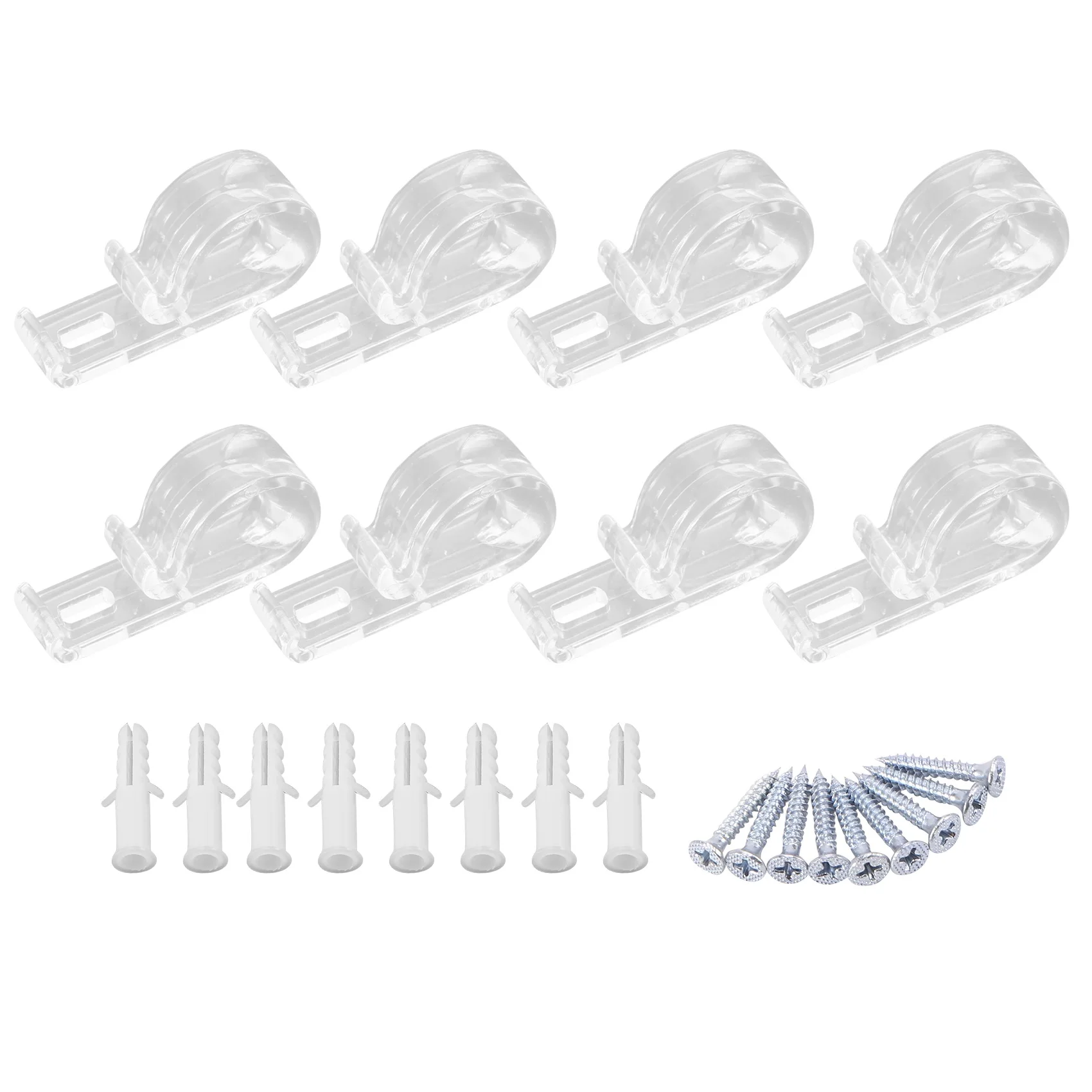 A56K 8Pcs Curtain Clear P Clips Hook,Roller Blind Clips Child Safety Chain Cord P Clip Hooks for Vertical Roman Roller Blinds
