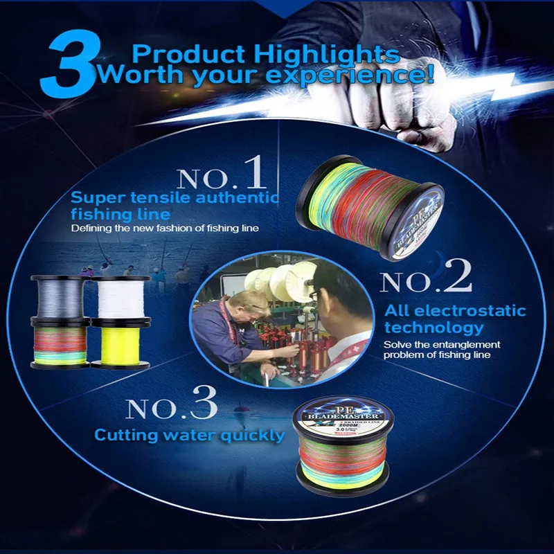 Linha de pesca trançada com Multifilament PE, super tensão, corte de água, seda crua, pesca da carpa, velocidade, 100m, 300m, topo