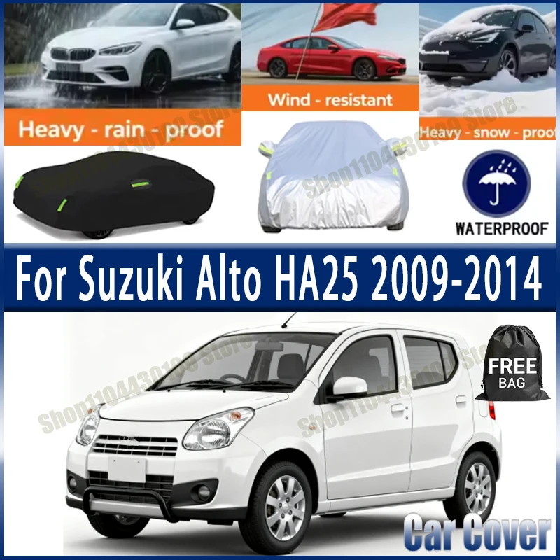 

For Suzuki Alto HA25 2009-2014 2013 Car Cover Waterproof UV Protection All Weather Dustproof Snow Rain Cover 190T Polyester