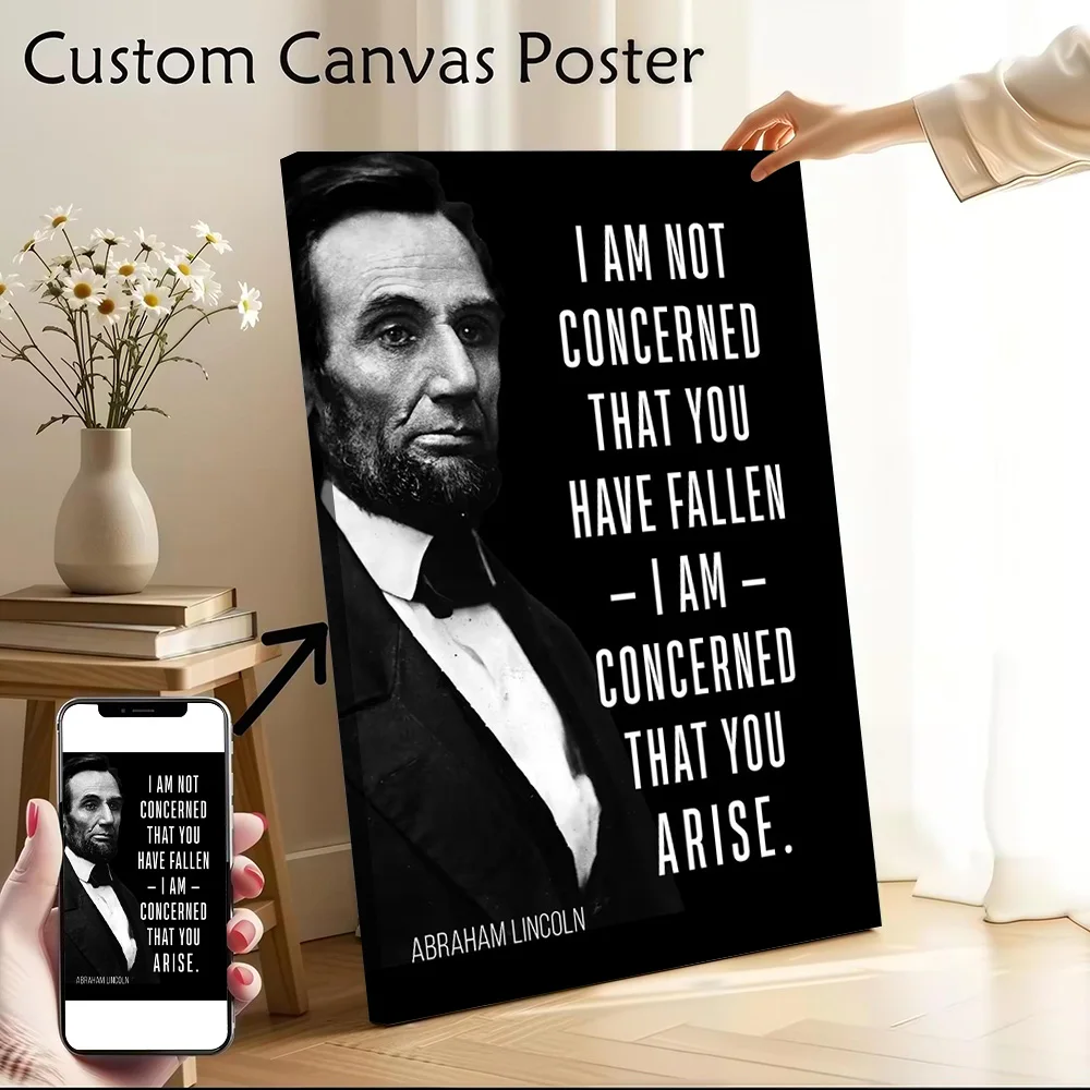 Abraham Lincoln Canvas Poster Wall Art Customizable High Quality Printed Picture for Modern Home Decorations Bedroom Decoration