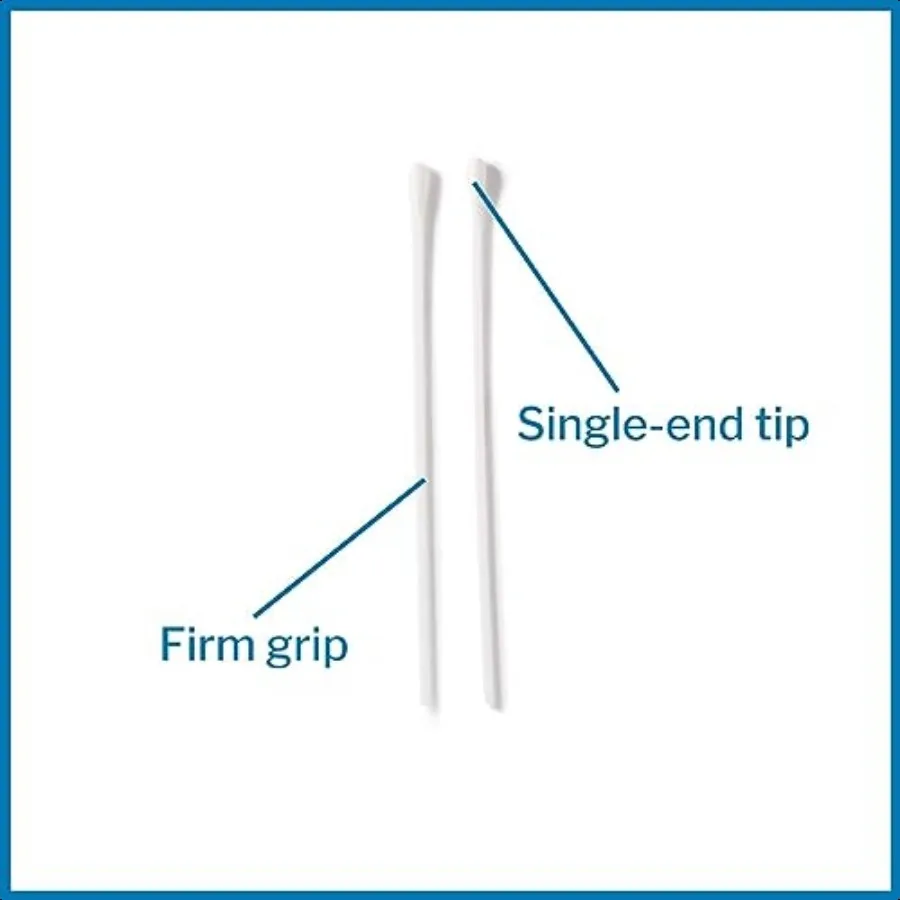 أداة تطبيق McKon ذات أطراف قطنية 6 بوصات [200 عدد] مسحات طبية معقمة طويلة ملفوفة بشكل فردي عمود بلاستيكي
