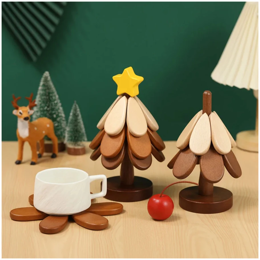 

Tree Insulation Mat Solid Wood Dining Table Anti Scalding Mat Pot Mat Festival Gift Creative And Personalized Home Decoration