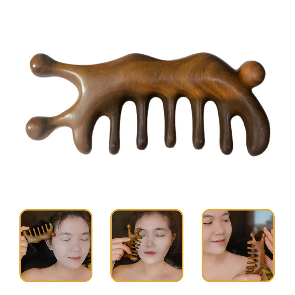 

Wide Tooth Comb Solid Sandalwood Comfortable Scalp Massager Hair Treatment Meridian Massage Tool Wooden Comb Scalp Massager