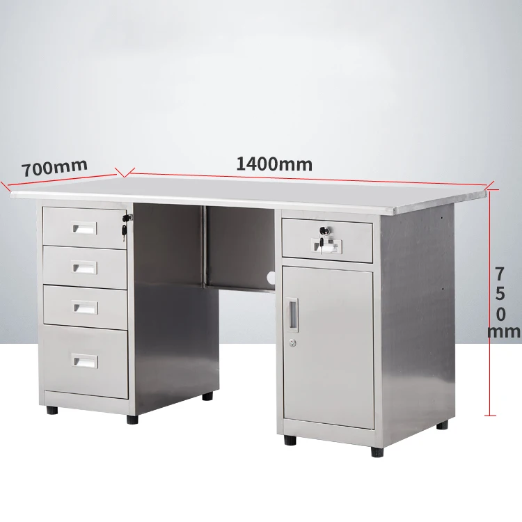 

5 drawers Customised clean room benches modern office desk 304 stainless steel computer desk Specialised desks for hospitals