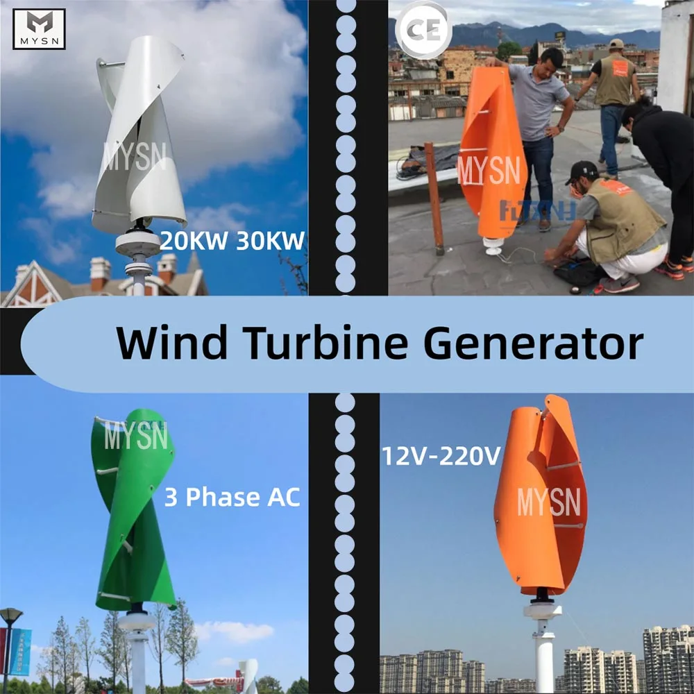 

20KW 30KW 48V Wind Turbine Generator 220V 12V Wind Generator Alternative Free Energy Wind Generator Set With Inverter Off Grid