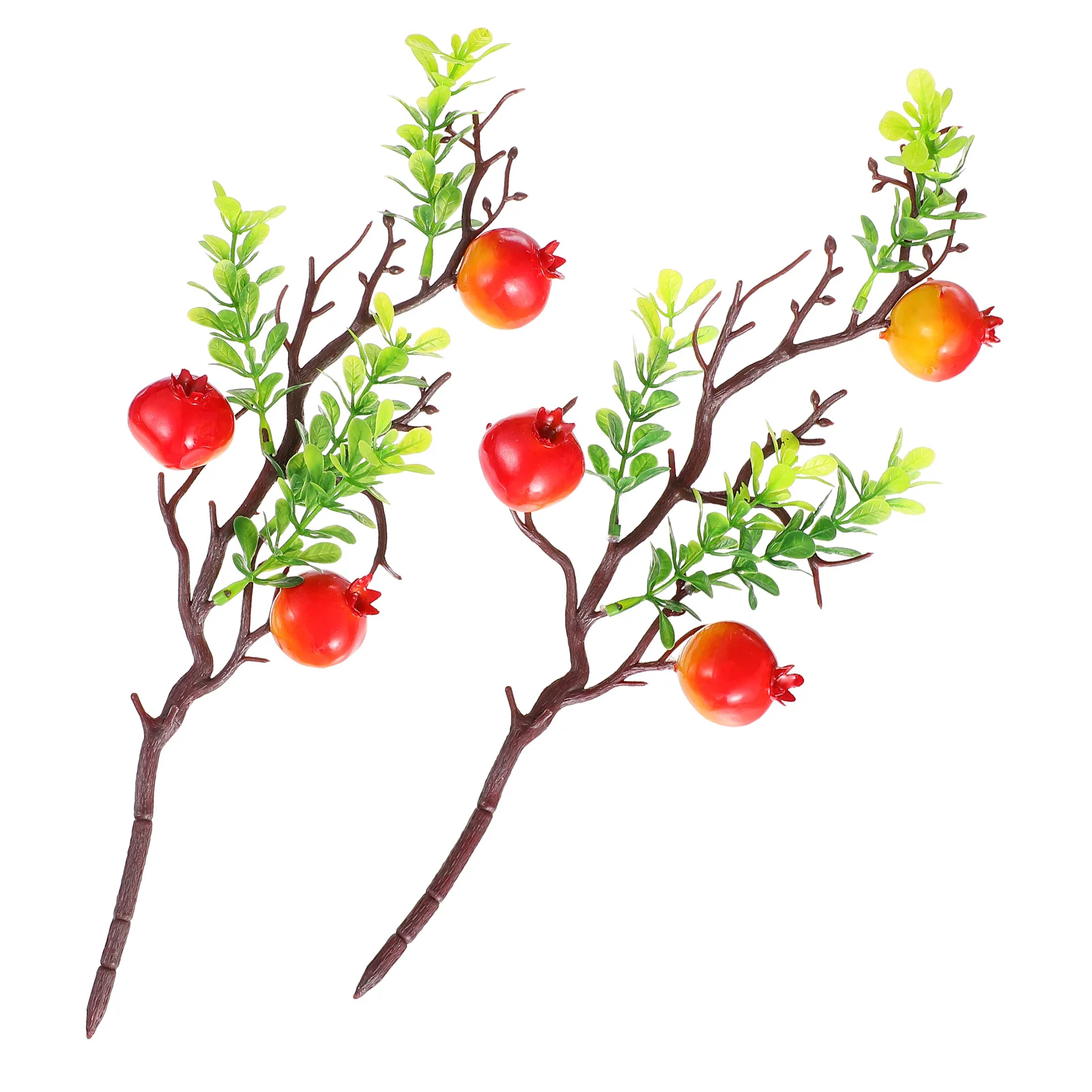 

2pcs 35Cm Pomegranate Stem Decor Artificial Fruit Branch For Home Holiday Decoration Garden Party Simulated Berry Bouquet Photo