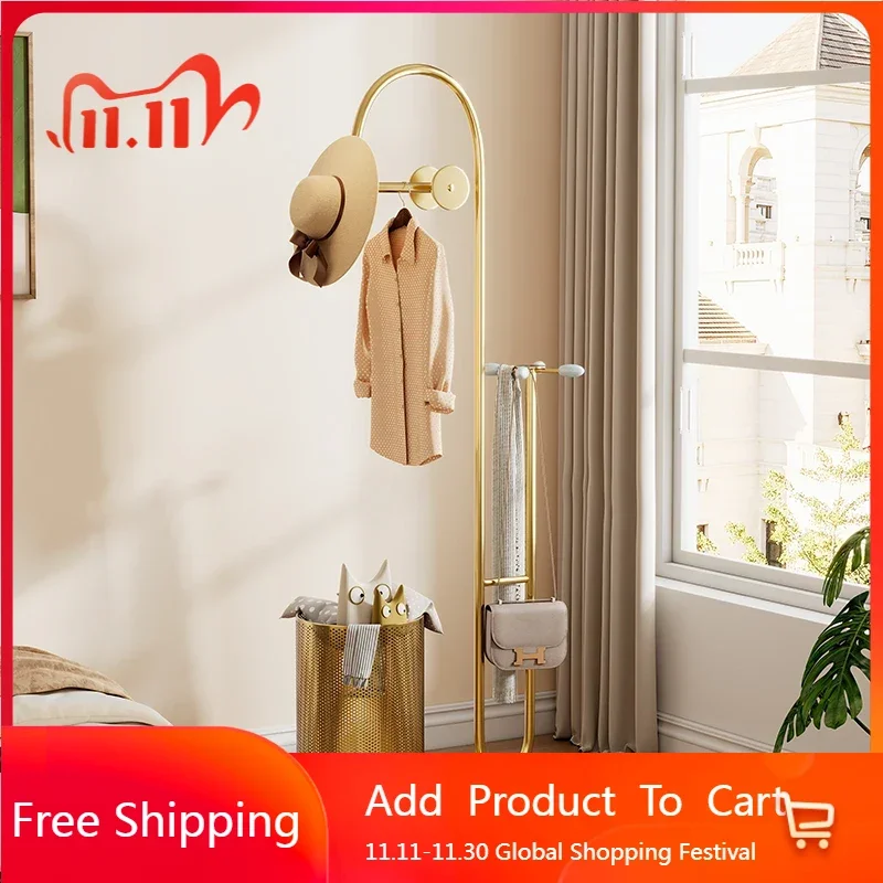 

Modern Bedroom Coat Rack Aesthetic Vintage Girls Nordic Coat Rack Minimalist Portable Drying Metal Tender Ropa Hallway Furniture