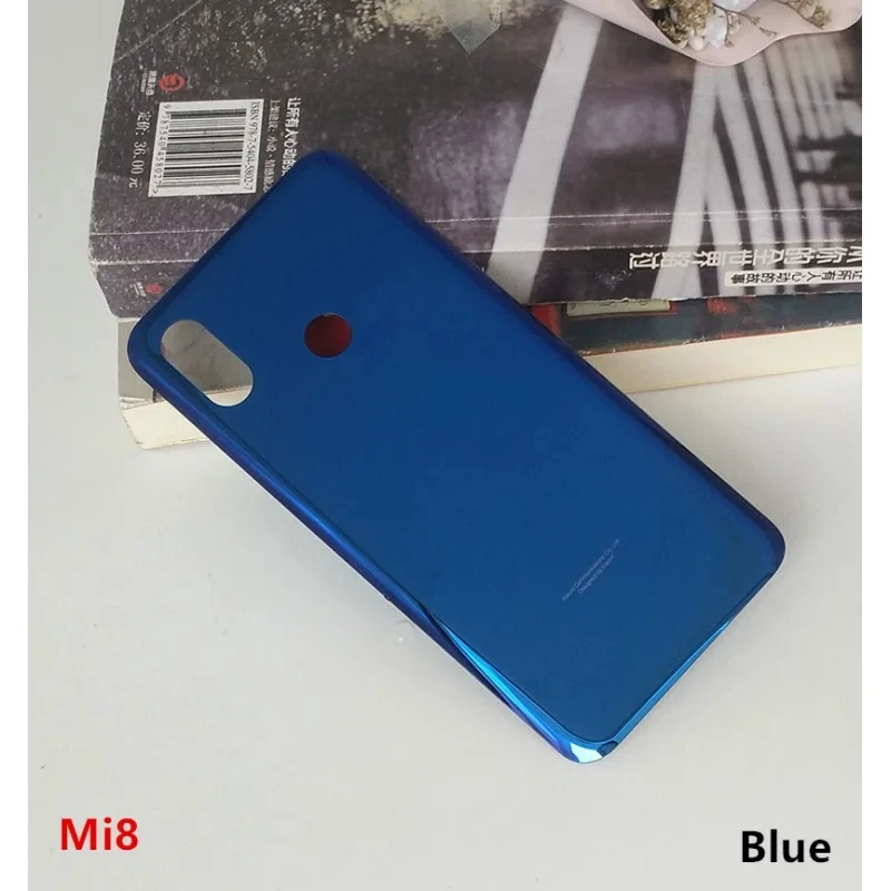 Real Housing For Xiaomi Mi 8 Explorer Mi 8 Lite Glass Battery Cover Repair Back Door Phone Rear Case   Logo