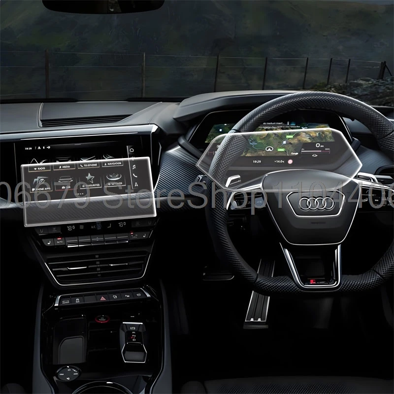 واقي شاشة من الزجاج المقسى لسيارة Audi S e-tron GT RS e-tron 2022- 2025 10.1 بوصة نظام ملاحة GPS للسيارة واقي للأدوات
