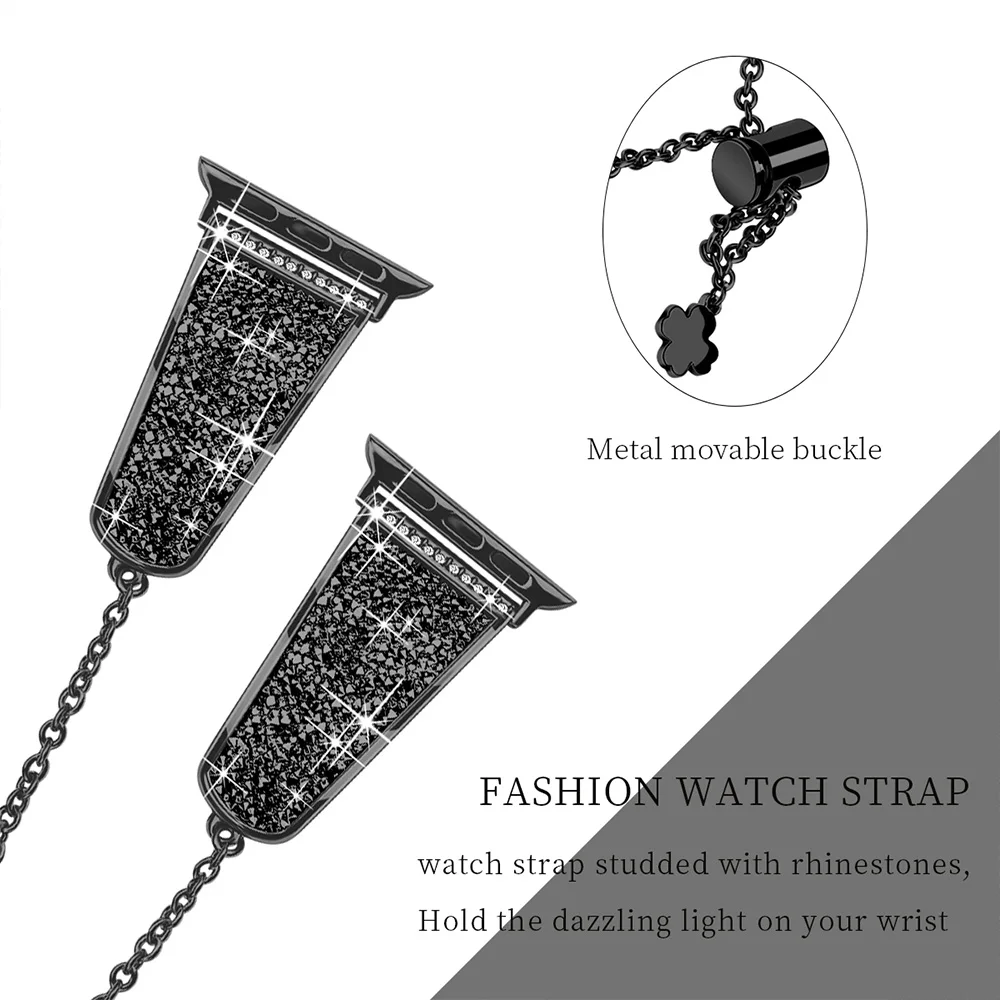 Metal Strap for Apple Watch Band 45mm 41mm 44mm 40mm 42mm 38mm Women Luxury Link Bracelet Wristband for iWatch Series 8765432SE