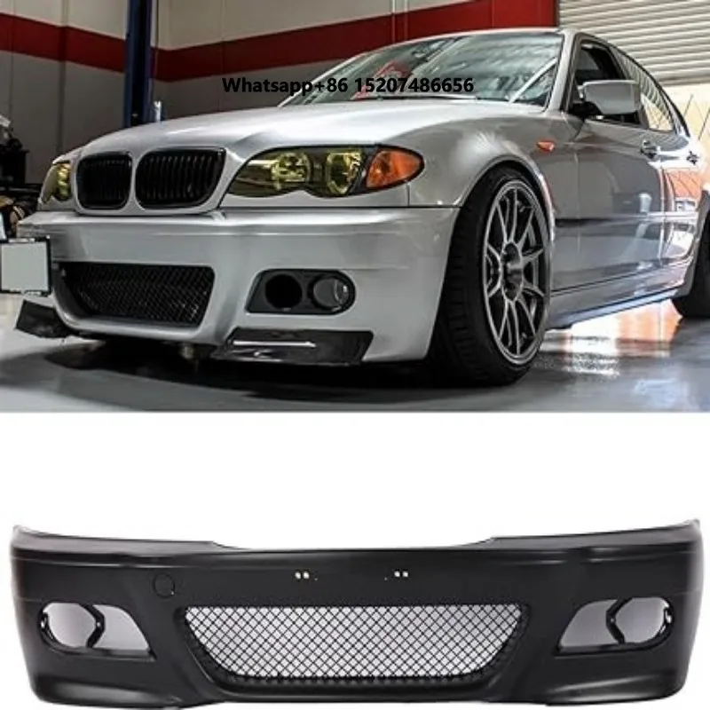 Fit E46 Bumper Front Bumper With Carbon Front Lip for 2001-2006 M3 E46 CSL Body Kits