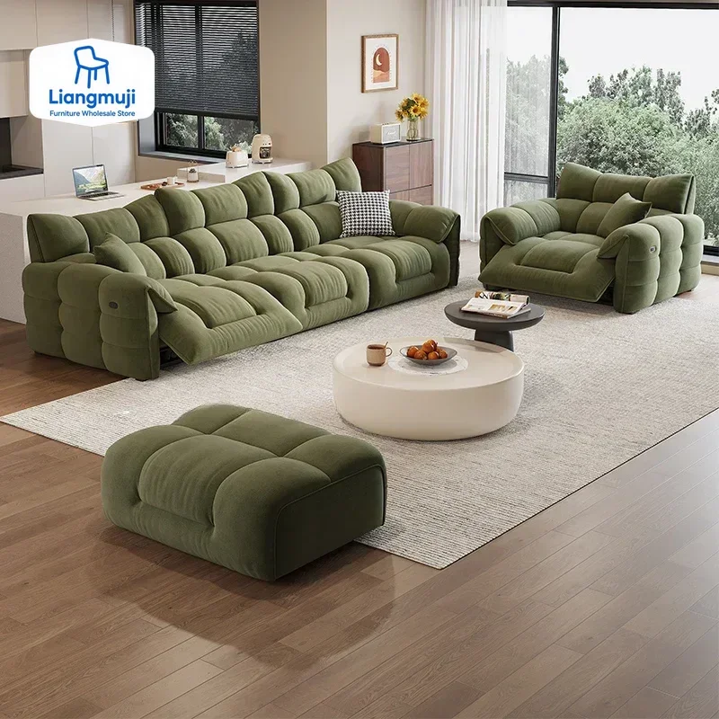 

Electric Large Green Sofas Velvet Nordic Automatic Italian Modern Double Couch Luxury Designer Divano Soggiorno Home Furniture