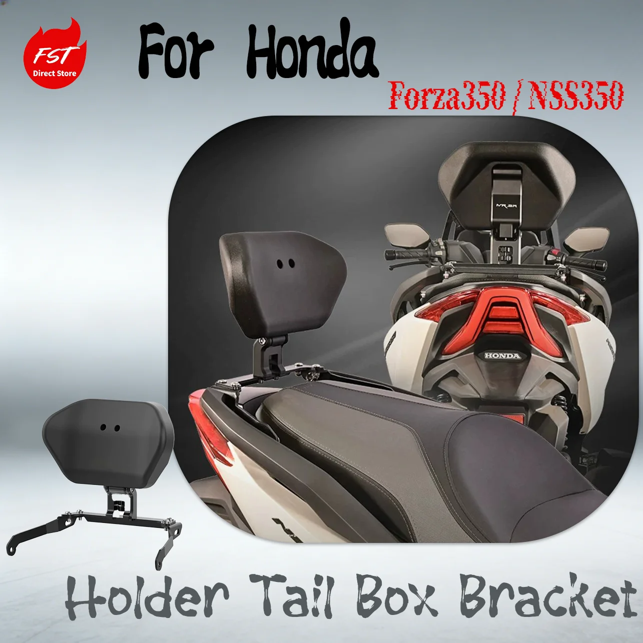 

Folding Rear Backrest Cushion Phone Navigation Holder Bracket Modified Parts for Honda Forza 350 NSS350 Scooter