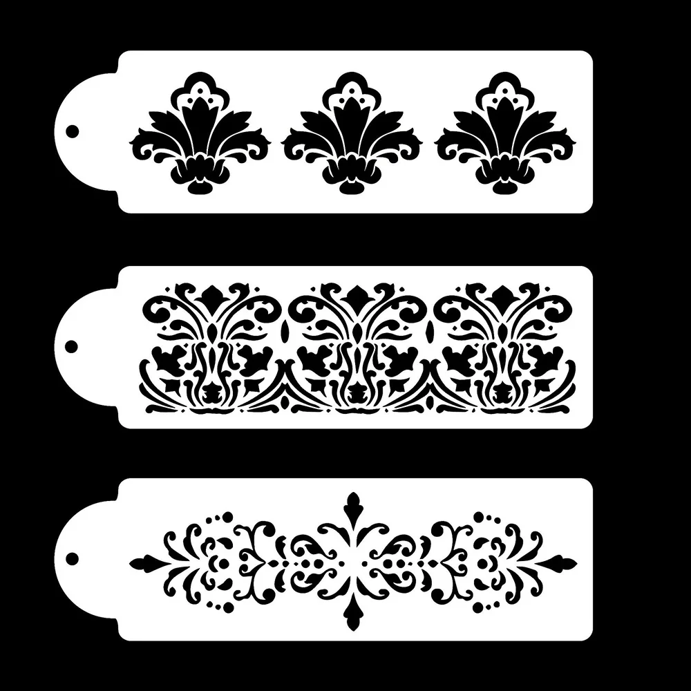 DIY Cake Decorating Stencils Painting Printing Template Color Filling Board  Printing Hollow Lace Decoration Molds Food-grade