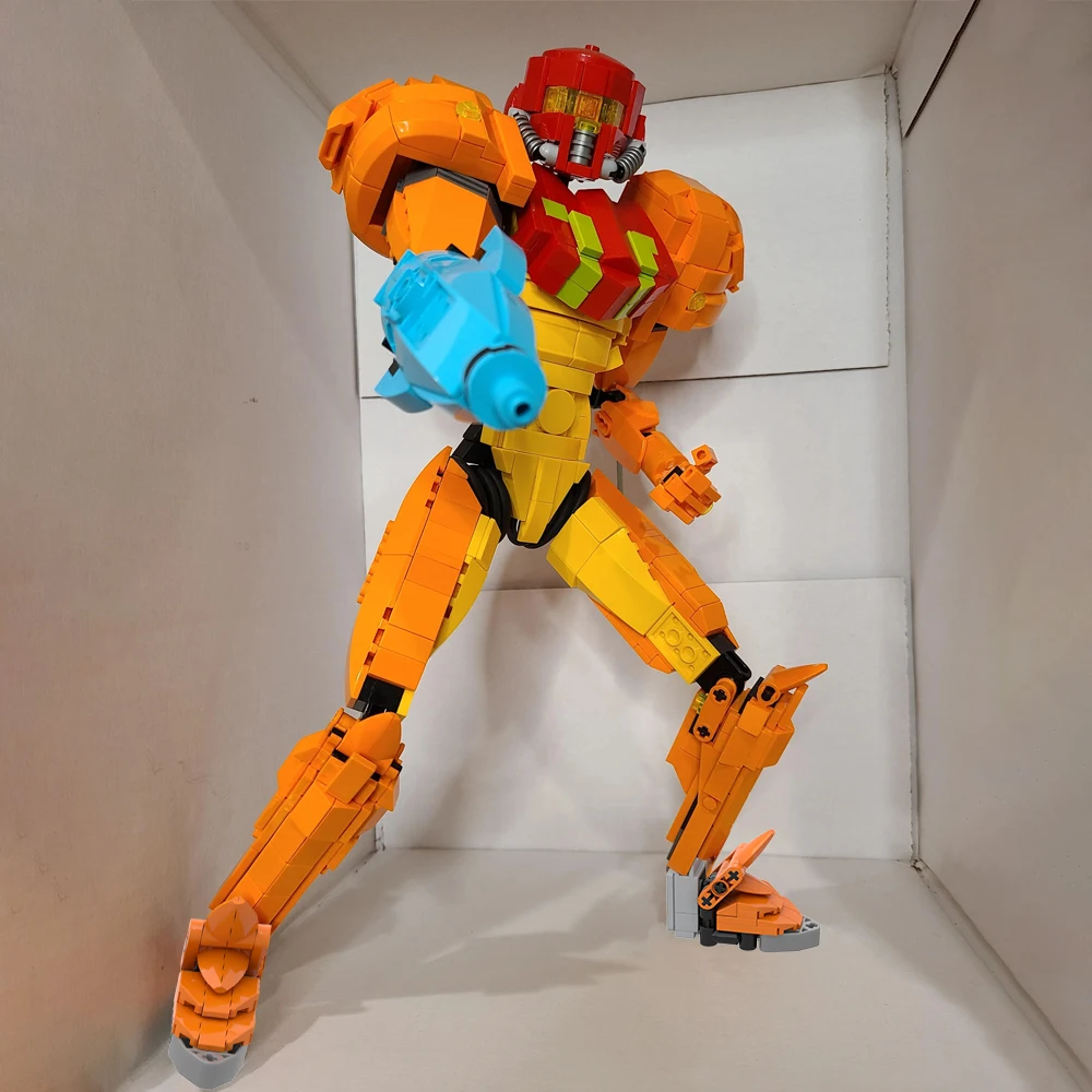 

MOC Classic Game Cosmic Space Samus Aran Mecha Warriors Building Block set Power Suit Metal Machinery Characters Brick Toys Gift