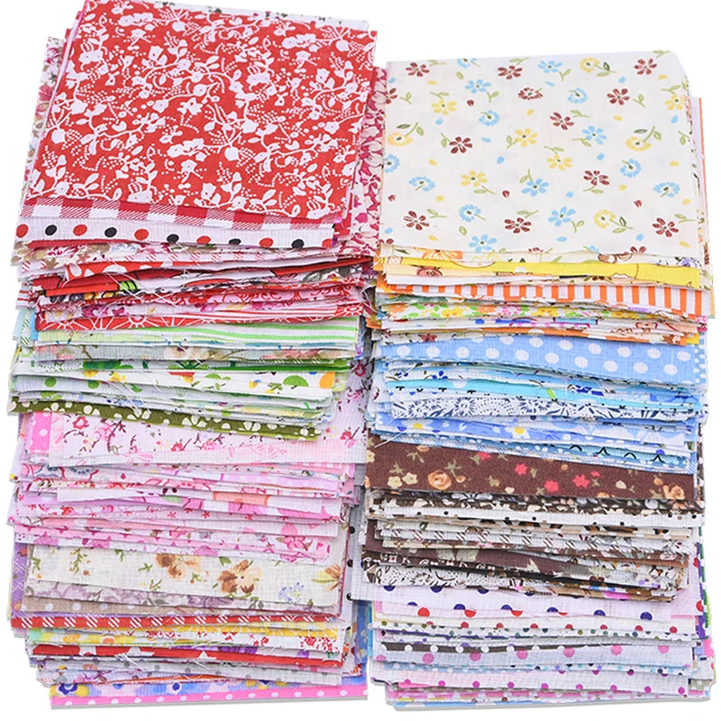 7-50pcs Assorted Floral Printed Cotton Cloth Sewing Quilting Fabric for Patchwork Needlework DIY Handmade Material Square