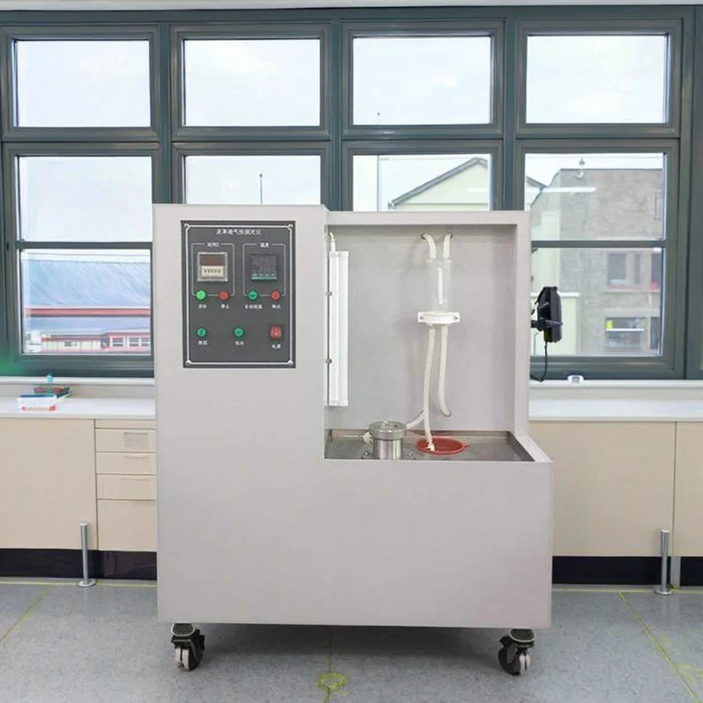 Leather permeability tester, leather permeability testing device, leather permeability measurement device